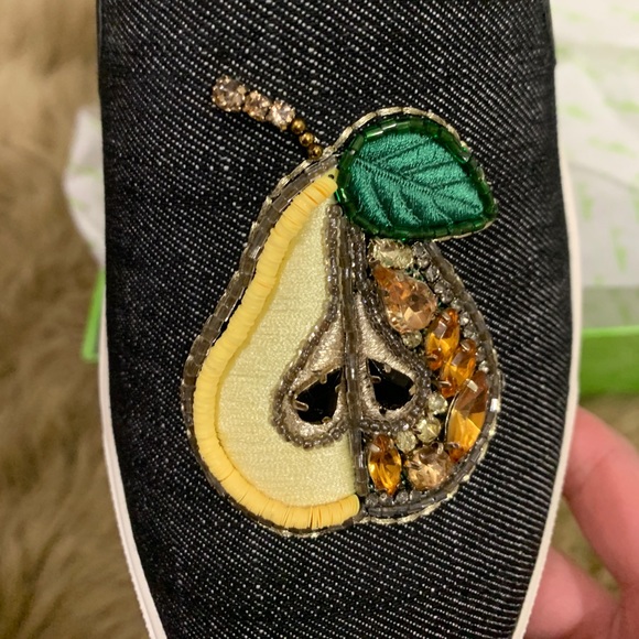 SOLD⛔️SAM EDELMAN Black Denim pear/Apple slip on - Picture 2 of 11